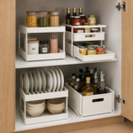 kitchen cabinet organizer.