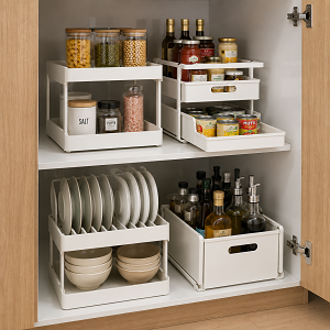 kitchen cabinet organizer.
