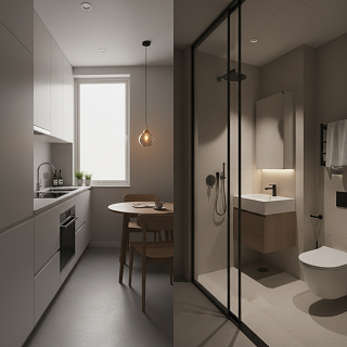 Share a Small HDB Kitchen and Bathroom